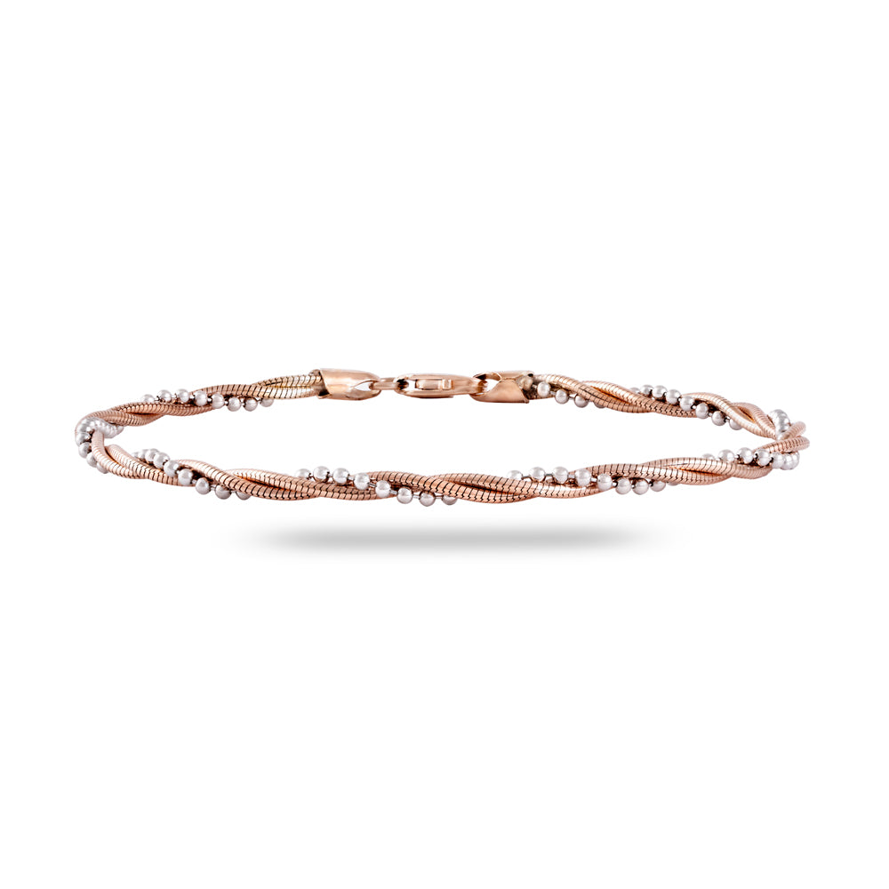 Silver & Rose Gold Twisted Bracelet