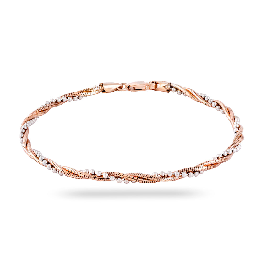 Silver & Rose Gold Twisted Bracelet