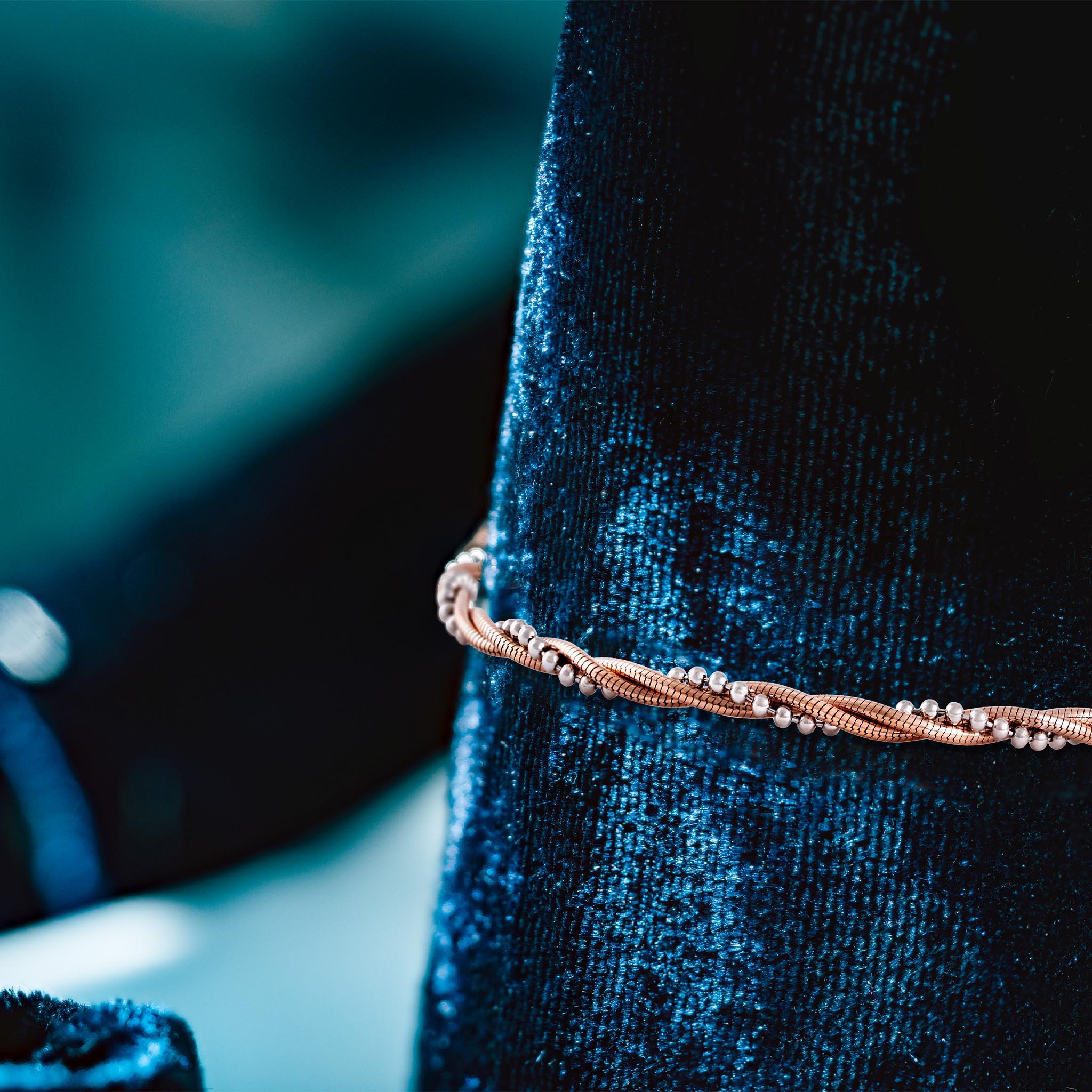 Silver & Rose Gold Twisted Bracelet