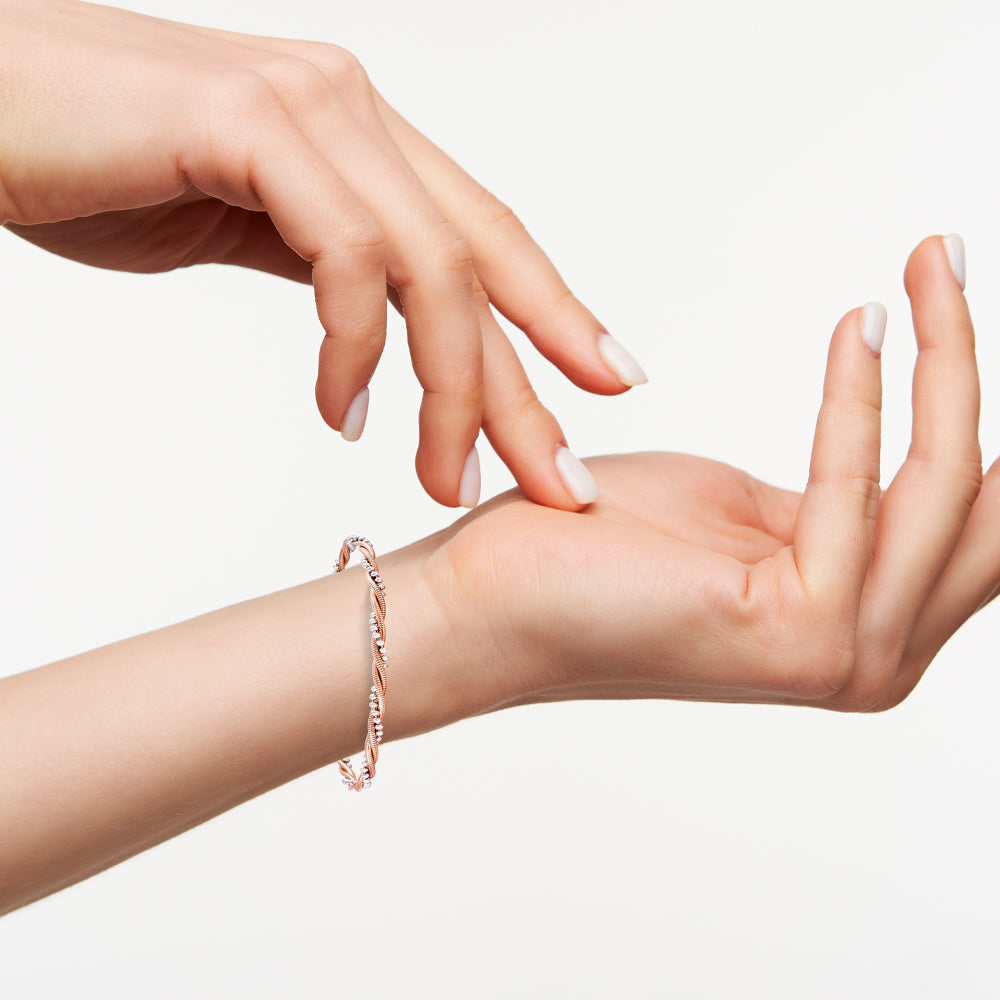 Silver & Rose Gold Twisted Bracelet