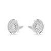 Zirconia Studded Round Stud Earrings