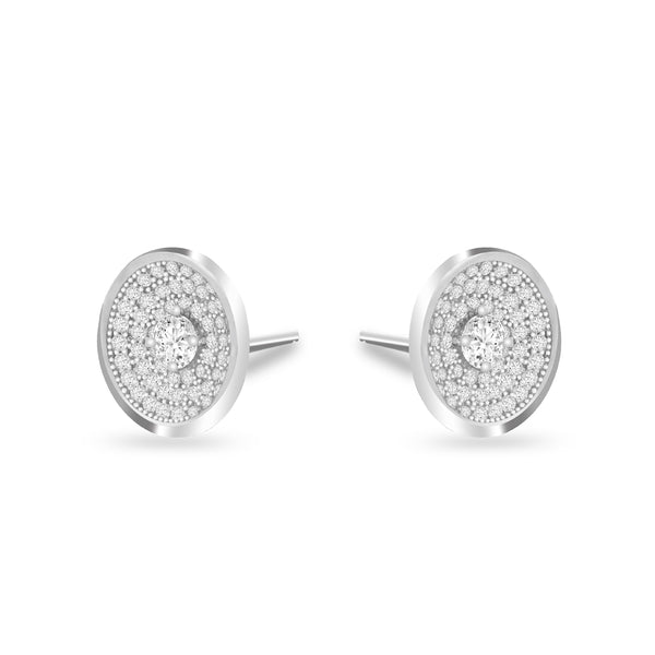 Zirconia Studded Round Stud Earrings