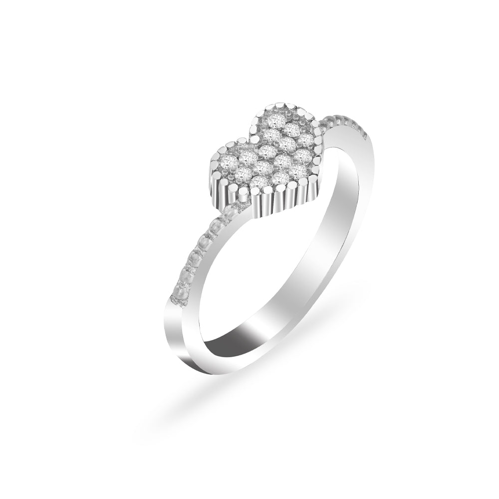 Heart Sparkle CZ Statement Ring