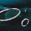 Zirconia Silver Bangle and Ring Set