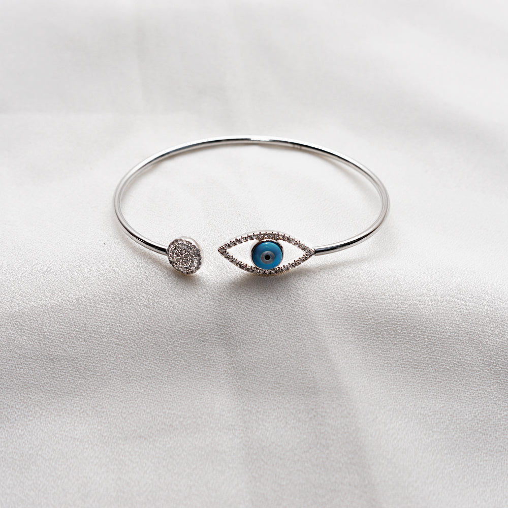 Zircon Evil Eye Cuff Bangle