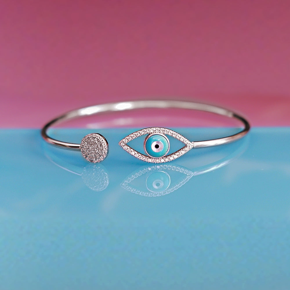 Zircon Evil Eye Cuff Bangle