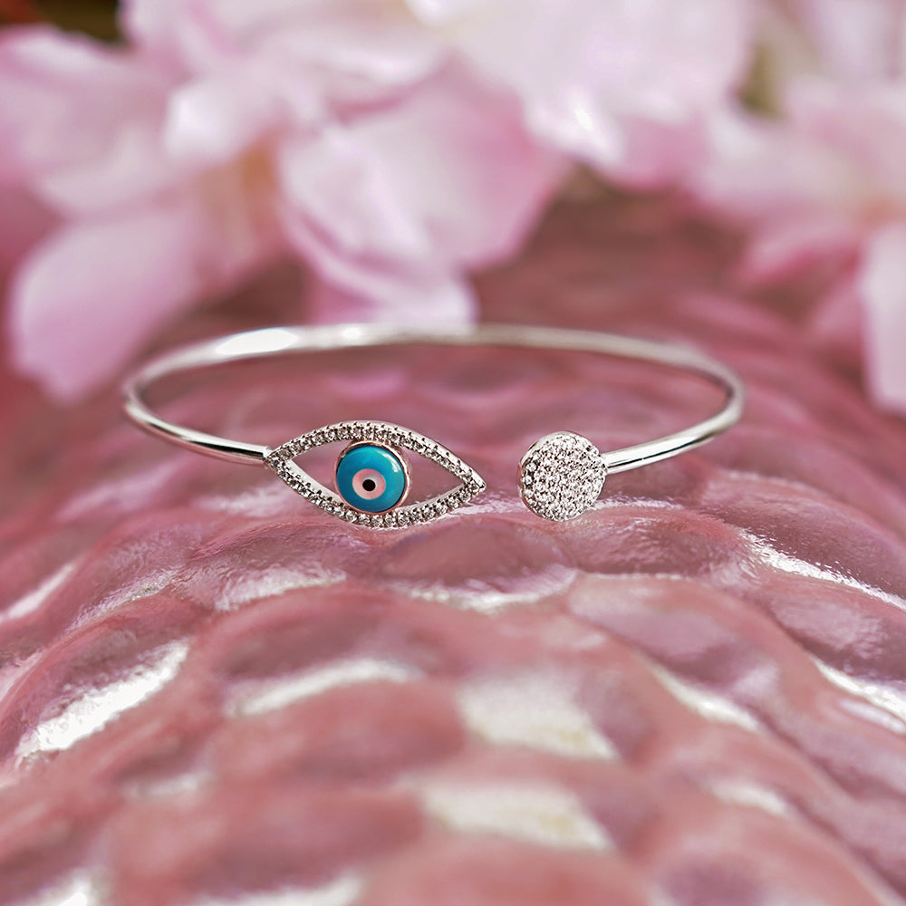 Zircon Evil Eye Cuff Bangle