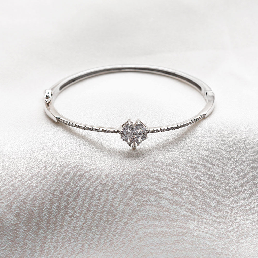 Floral Delight: Zircon Flower Bangle