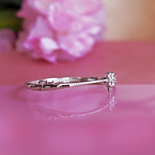 Floral Delight: Zircon Flower Bangle