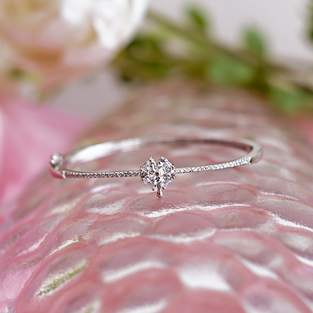 Floral Delight: Zircon Flower Bangle